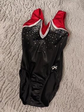 GK Black and Red gymnastics Athletic Leotard